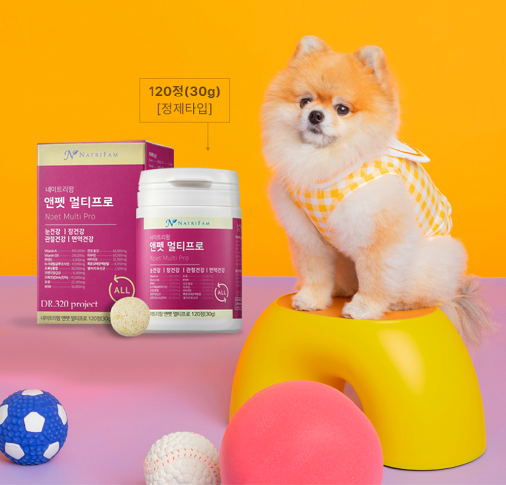 <b>네이트리팜</b> 앤펫 멀티<b>프로</b> 반려동물 건강 종합 전용 영양제 강아지 고양이 겸용