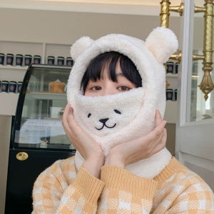 토끼모자 귀덮는모자 곰돌이 군밤 캐릭터 동물 뽀글이