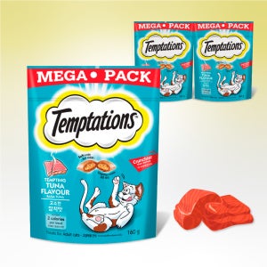 템테이션 메가 팩 고양이 간식 고소한 참치맛, 160g, 3개