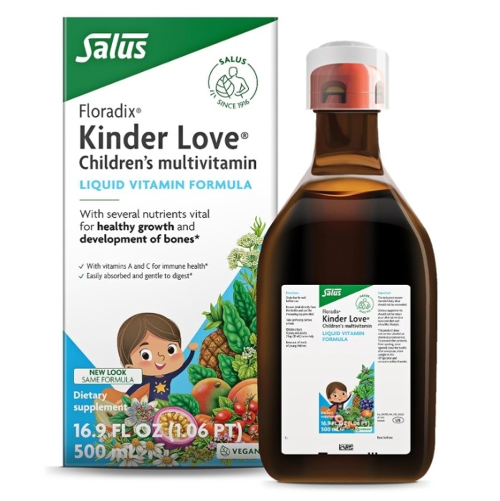 플로라딕스 Kinder Love <b>칠드런스 멀티비타민</b> 리퀴드 비타민 포뮬러 500ml (16.9 fl oz)