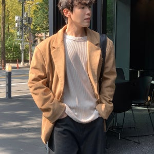 노먼 투버튼 스웨이드 블레이저 자켓