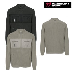 마스터바니에디션 남성 골프 겨울 울 방풍 니트 집업 가디건 411D4SD402