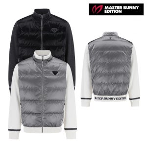 마스터바니에디션 남성 골프 겨울 퀼팅 구스다운 니트 집업 가디건 411D4SD408