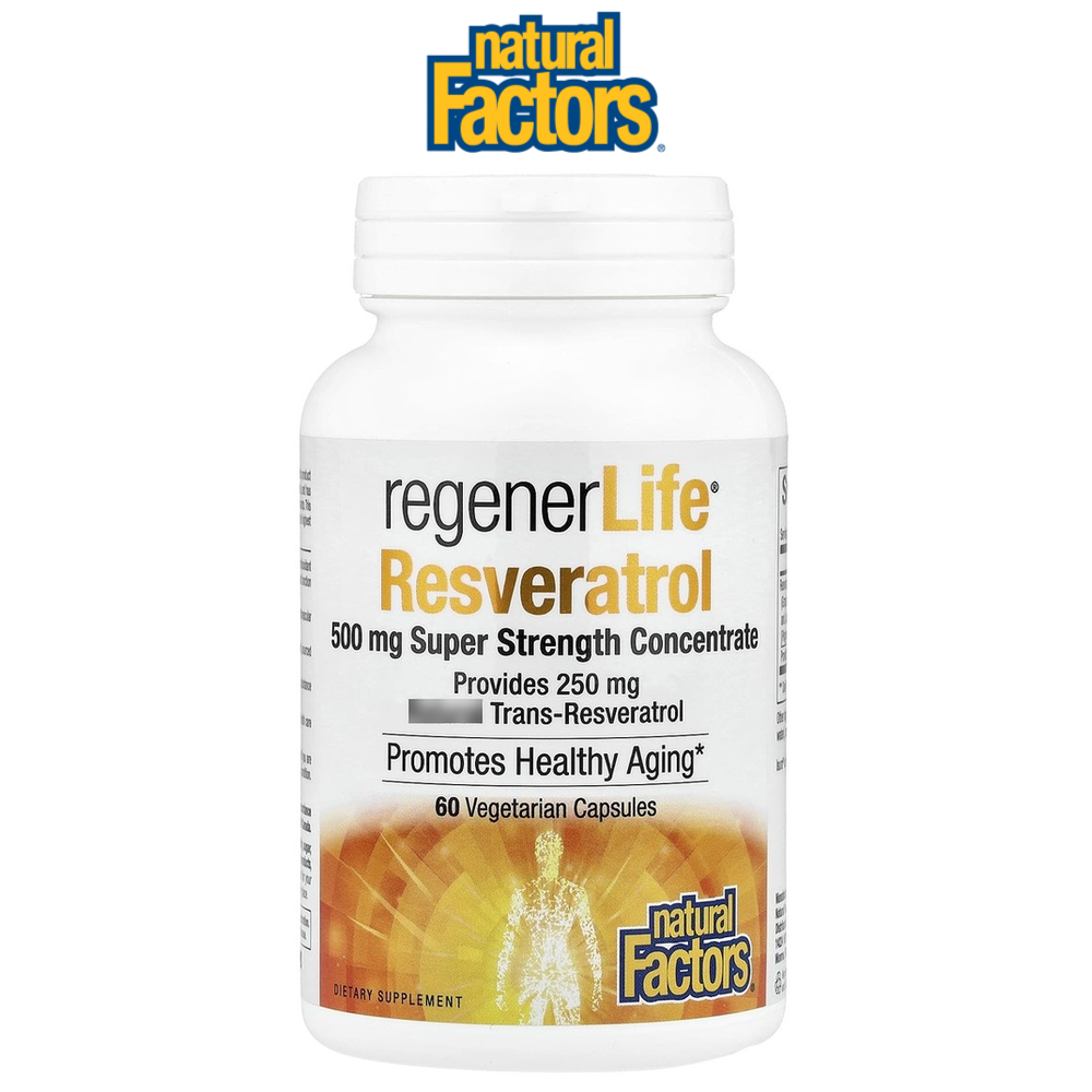 네추럴팩터스 <b>리제너라이프</b> 레스베라트롤 500mg 60베지캡슐