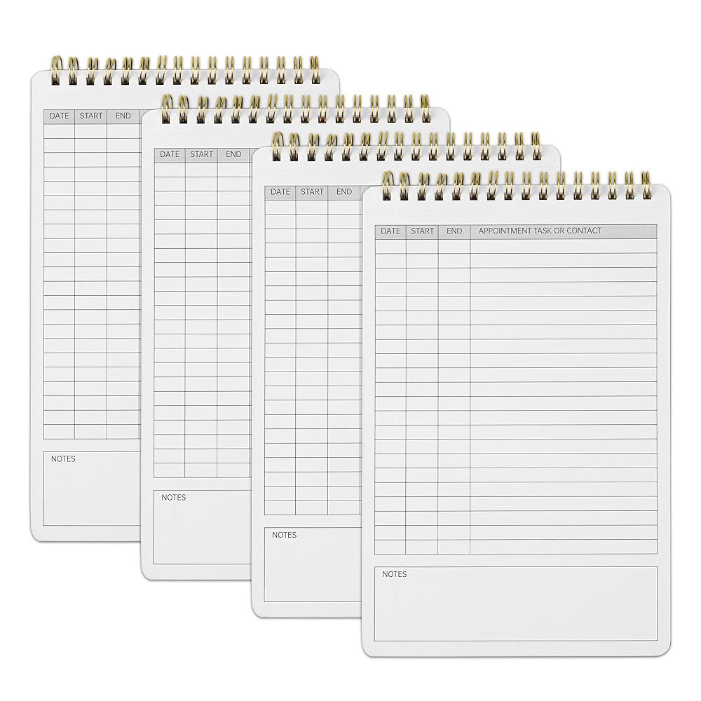 지통다 4팩 활동 로그 나선형 노트북 타임시트 일일 로그북 체크<b>리스트</b> 메모장 날짜 미정 일일 플래너 <b>콜</b> 로그북 업무용 노트북 보관 로그북 포함 6 9 in 54