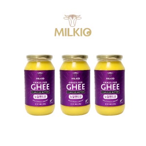 고소하고 건강한 뉴질랜드 목초우 밀키오 무염 기버터(GHEE) 500ml 454g, 3개