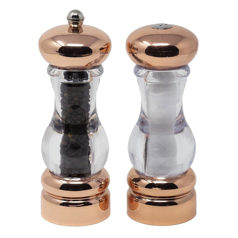 올드 <b>톰슨</b> 7인치 <b>구리</b> 도금 밀 &amp; 소금 셰이커 세트 Copper