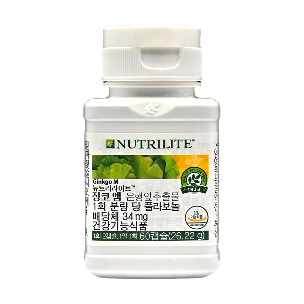 암웨이 <b>징코엠</b> 60캡슐 <b>뉴트리라이트</b>