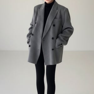 여성 핸드메이드 울 100 자켓 하프