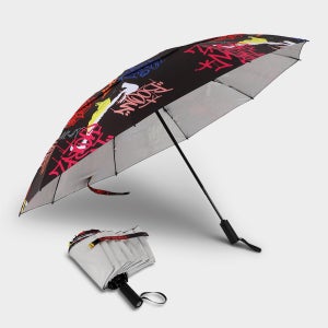 페르시안캣 그래피티 패턴 접이식 자동 암막 골프 우산 블랙 (P5FUUM02)