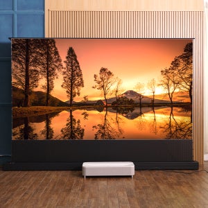 빔프로젝터 가정용 전동 롤러블 화이트 빔스크린 홈시네마용