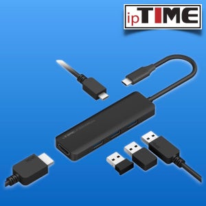 ipTIME UC305HDMIplus 5포트 USB 멀티 허브 (4K 60Hz, 3.1 C타입 to HDMI, PD, USB 3.0 A타입)