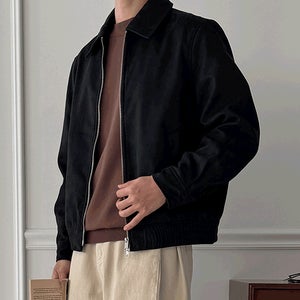 키작은남자 스웨이드 투웨이 크롭 자켓 간절기 아우터 키작남