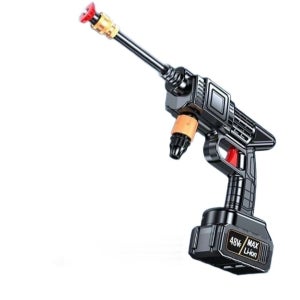 충전식 세차건 전동 고압 분사기 무선 워터건 물총 20단계출력2배터리1충전기 10m 천