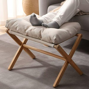 쇼파발받침 소파발받침 풋스톨 접이식 스툴 분리형커버 화이트 소프트 패딩 플리스