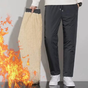 포슈어 겨울용 방한 보일러 일자 패딩 양털 팬츠