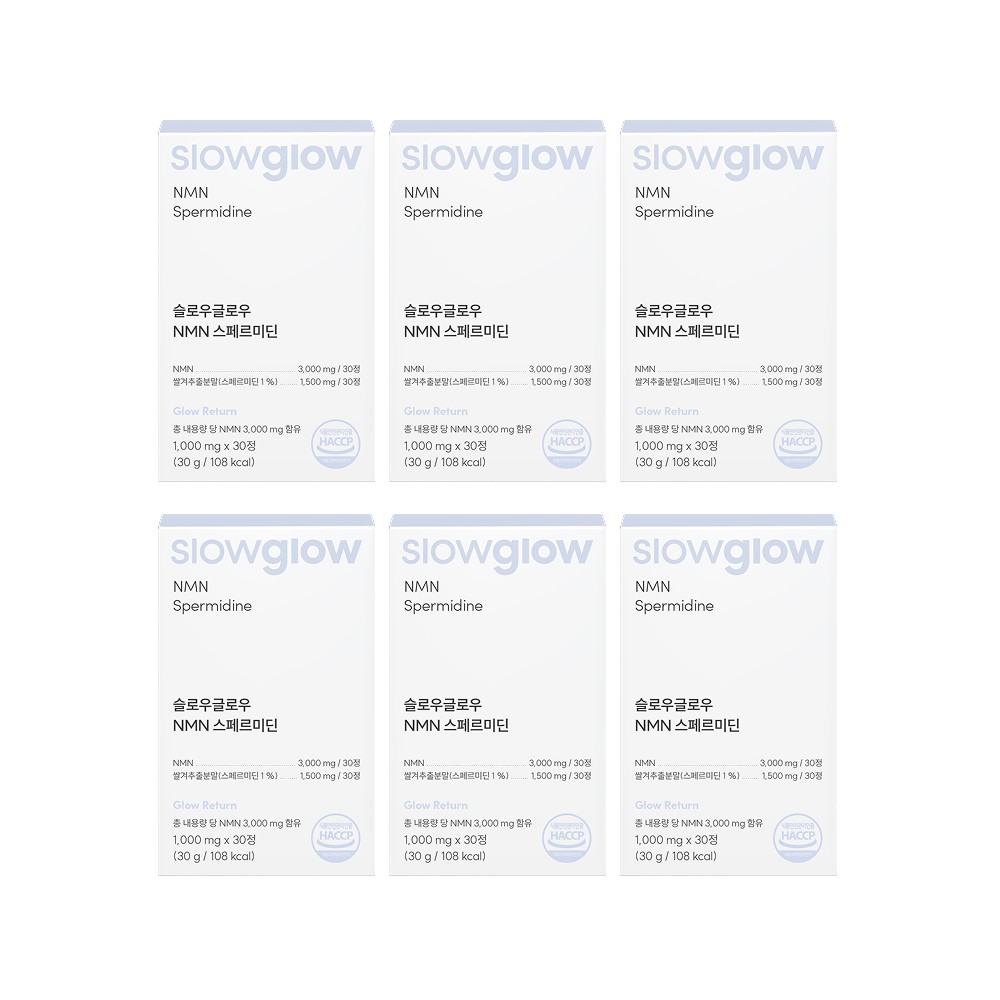 미나픽 동안루틴 <b>슬로우글로우</b> NMN 스페르미딘 피세틴 6입 (180일분)