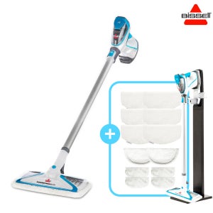 비쎌 슬림 스팀청소기 SMART 패키지 (화이트블루+정품걸레12P+거치대)