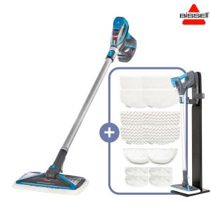 비쎌 슬림 스팀청소기 PERFECT 패키지 (그레이블루+정품걸레14P+거치대)