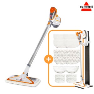 비쎌 슬림 스팀청소기 PERFECT 패키지 (화이트오렌지+정품걸레14P+거치대)