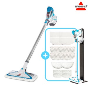 비쎌 슬림 스팀청소기 PERFECT 패키지 (화이트블루+정품걸레14P+거치대)