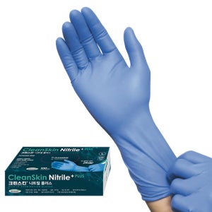 크린스킨 니트릴 플러스 손목 긴 롱타입 일회용 위생 장갑 100매 식품용 M(중형)