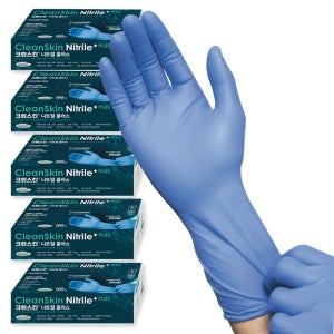 크린스킨 니트릴 플러스 손목 긴 롱타입 일회용 위생 장갑 100매 식품용 M(중형)