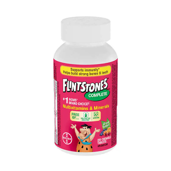 플린스톤 어린이 <b>키즈 컴플리트 멀티비타민</b> 미네랄 영양제 츄어블 구미 220정
