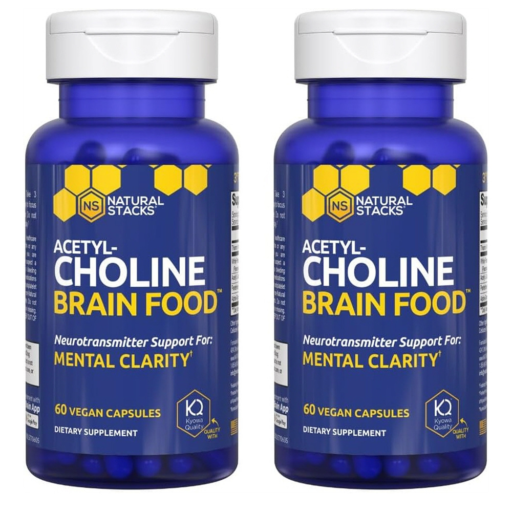 네추럴스택스 <b>아세틸콜린 브레인 푸드</b> 60캡슐 2개 (알파 지피씨 카르니틴 판테틴)