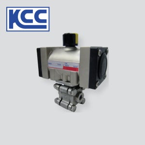KCC KX350-1DA-20(140K) 3PCS 고압용 공압 액츄에이터 볼 밸브 50mm 복동형 3/4인치