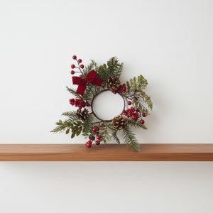 크리스마스 리스 테이블 현관 벽 장식 캔들링 겨울 인테리어 소품