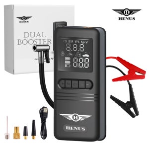 헤누스 듀얼 부스터 점프스타터 휴대용 배터리 방전 차량용 공기압주입기 에어 올인원