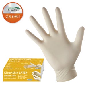 크린스킨 두꺼운 라텍스장갑 100매 식품용 알러지 라텍스 프리 6.5g L(대형), 1개