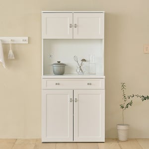 킨포 심플 주방수납장 상부장세트 800x400x1660mm, 4단, 루체 실버손잡이