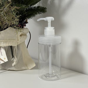 넓은입구 투명 리필용기 디스펜서 600ml 샴푸통 주방 세제통