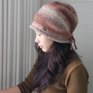 중년모자 겨울 니트 털 울 멋스러운 비니 모자 엄마 할머니 선물 산책 골프 여행