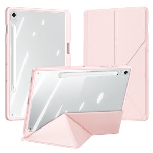 갤럭시탭 S10 FE 플러스 케이스 투명 S펜 수납 스마트 북커버 마기 핑크, 탭 S10 FE+
