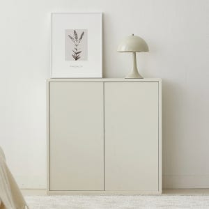 칼름 폭25cm 슬림 양문형 수납장 E0등급 거실 선반장 블루오아시스 700x250x700, 2단, 화이트