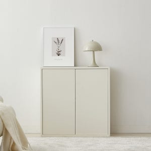 블루오아시스 칼름 폭25cm 양문형 수납장 틈새 슬림 도어 700 선반장 700x250x700, 2단, 화이트