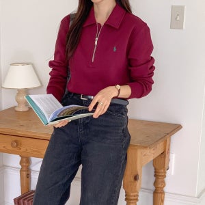 폴로 랄프로렌 보이즈 여성 쿼터 집업 맨투맨