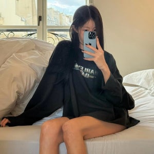 [당일]아웃핏 바이크 티셔츠 나염 프린팅 겨울 루즈핏 긴팔티 기모 할리 바이크티