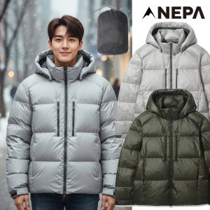 네파중량다운 에어써밋 유광 발열 남성 구스 거위털 스트레치