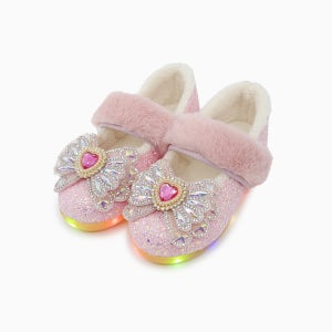 베이비솔 키즈 방한화 유아 아기 겨울 신발 털 LED 구두 폼폼슈가