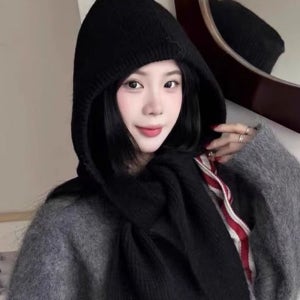 후드머플러 모자목도리 바라클라바 여성 방한 후드넥 워머 어깨 숄