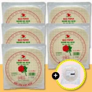 베트남 장미표 월남쌈 라이스페이퍼 사각 200g x5개(반짱꾸온 라이스페이퍼 1개드림)
