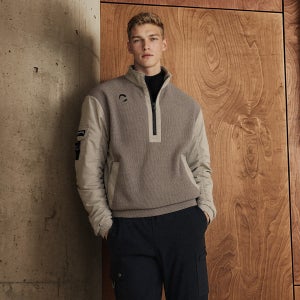 남성 스트레치 저지 약패딩 반집업 우븐탑 그레이