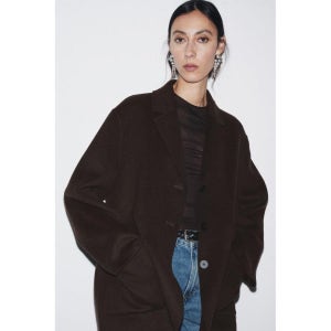 자라 울 블렌드 블레이저 ZW 컬렉션 - 브라운 7522/247/700