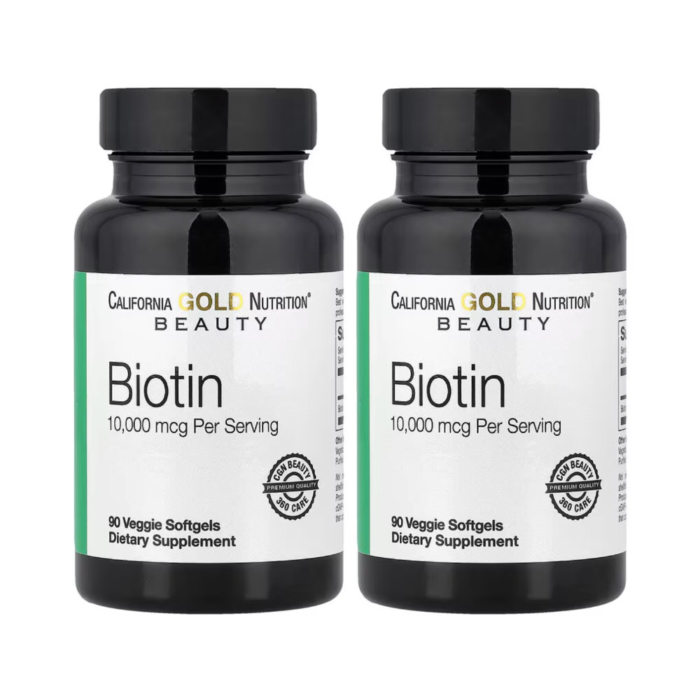 캘리포니아골드<b>뉴트리션</b> 비오틴 10000mcg 베지소프트젤 90정 2개
