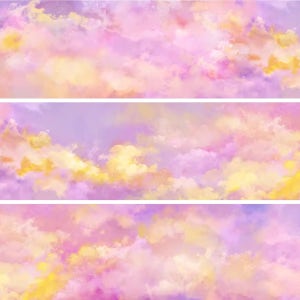 핑크빛 구름 노을 하늘 풍경꾸 다꾸 수입마테 소분컷 스티커 화지