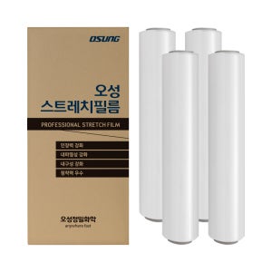 오성 OS 스트레치 필름 4롤 25mic 240M 공업용랩 포장랩 산업용 파렛트랩 수동 투명